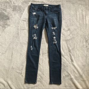 Pacsun dark wash distressed skinny jeans/jeggings